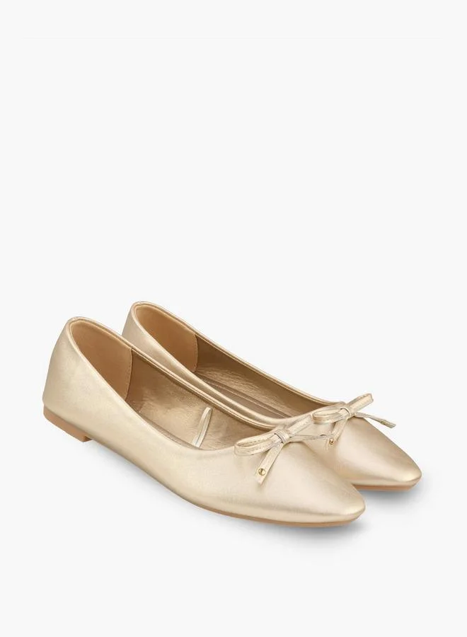 Women Bow Accent Ballerina Shoes
