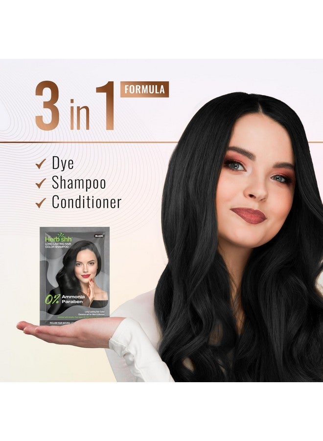 Herbishh Travel Pack Hair Dye Color Shampoo in Sachet + 1pc Argan Hair Mask Sachet (Black, 2 sachets) - Image 4