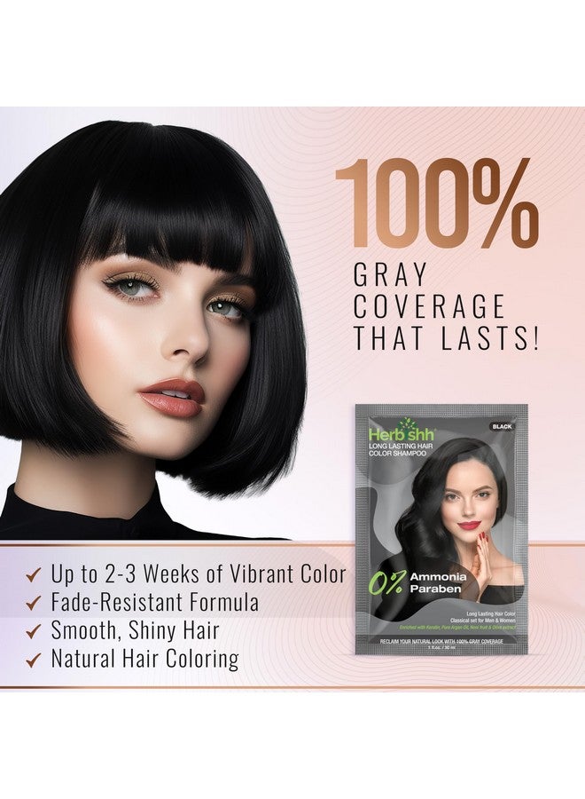 Herbishh Travel Pack Hair Dye Color Shampoo in Sachet + 1pc Argan Hair Mask Sachet (Black, 2 sachets) - Image 5