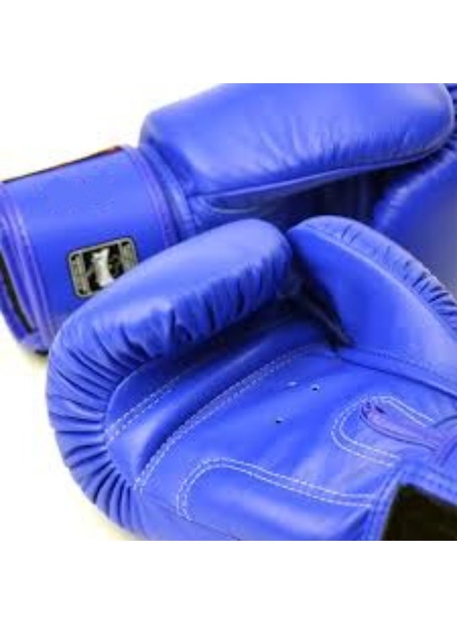 TWINS SPECIAL BGVL3 BOXING GLOVES 08OZ BLUE GENUINE LEATHER MUAY THAI TRAINING SPARRING GLOVES WITH VELCRO WRIST SUPPORT - Image 4