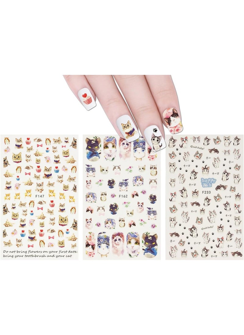 allydrew ALLYDREW 3 Sheets Love for Cats Nail Art Kitty Cat Nail Stickers 
