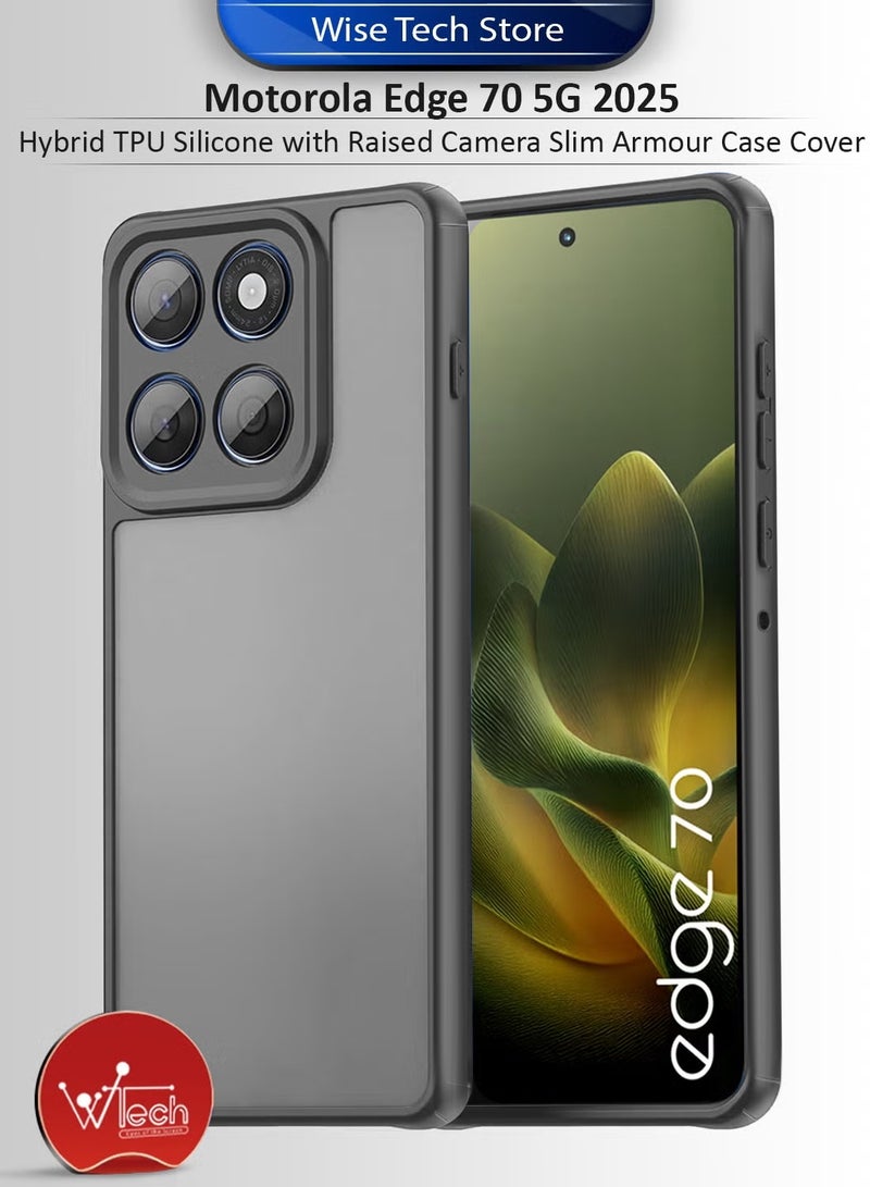 Wtech Motorola Edge 70 5G 2025 Hybrid TPU Silicone with Raised Camera Slim Armour Case Cover (MCAPSA) - Clear/Grey