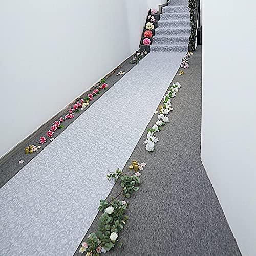 BalsaCircle 50 feet White Lace Floral Aisle Runner  Wedding Ceremony Engagement Party Reception Events Bridal Shower Decorations - Image 1