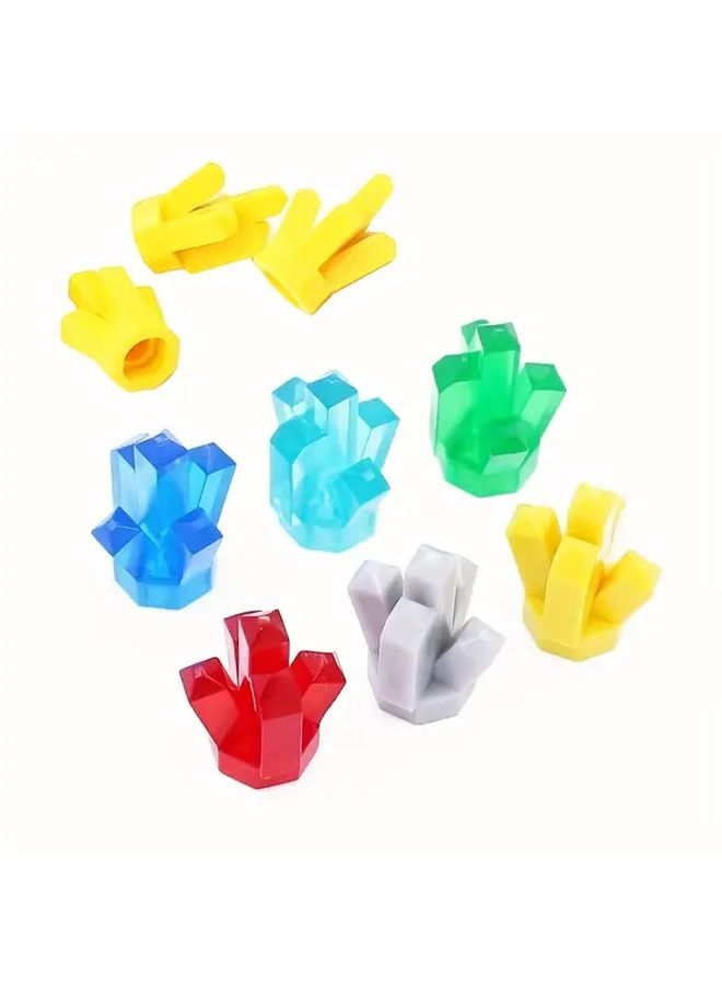 6pcs Yellow Crystal Stone Synthetic Gemstone Parts For Scene Building Toy Accessories - Image 3