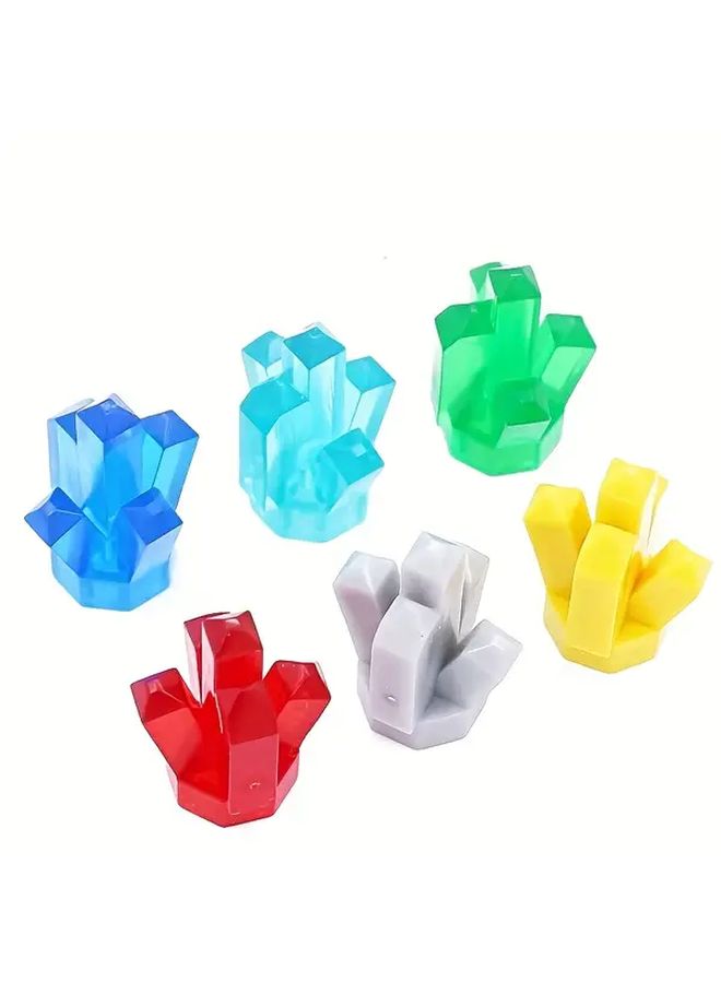 6pcs Yellow Crystal Stone Synthetic Gemstone Parts For Scene Building Toy Accessories - Image 5