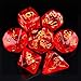 Haxtec Red DND Dice Set 7PCS Filled Resin Polyhedral DD Dice WIridescent Mylar Inclusion Role Playing Dice Compatible with Dungeons and Dragons Gift - Image 2