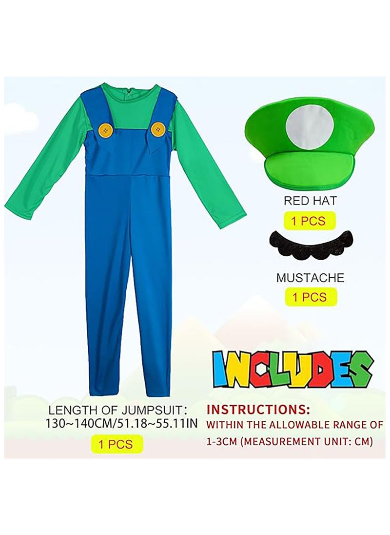 AUTOYSUR Super Mario Costume for Kids,Mario Costume Luigi Costume Set, Luigi Costume for Dress Costumes  - Image 3