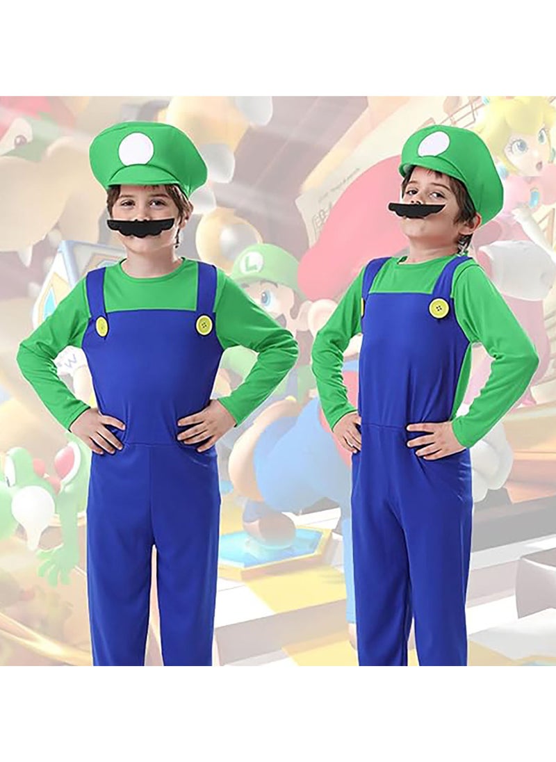 AUTOYSUR Super Mario Costume for Kids,Mario Costume Luigi Costume Set, Luigi Costume for Dress Costumes  - Image 5