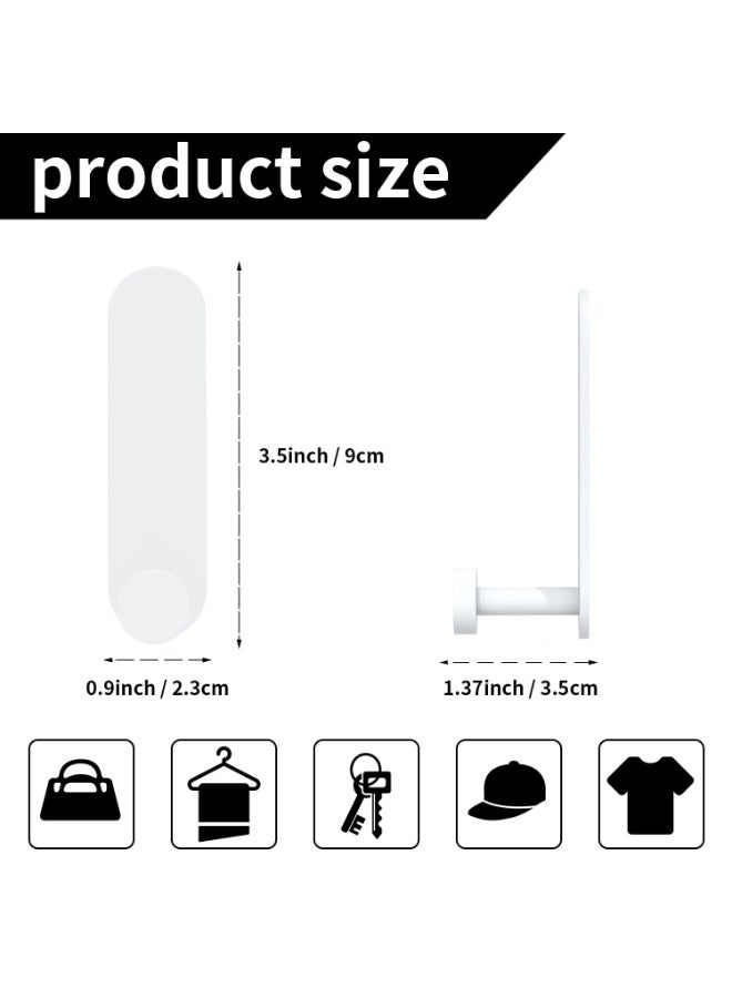 4 Pack Self Adhesive Hooks Sticky No Drill Towel Hooks Hangers Heavy Duty Wall Mounted Door Hook for Coat/Bathrobe/Towel/Keys in Bathroom Shower Kitchen (White) - Image 2