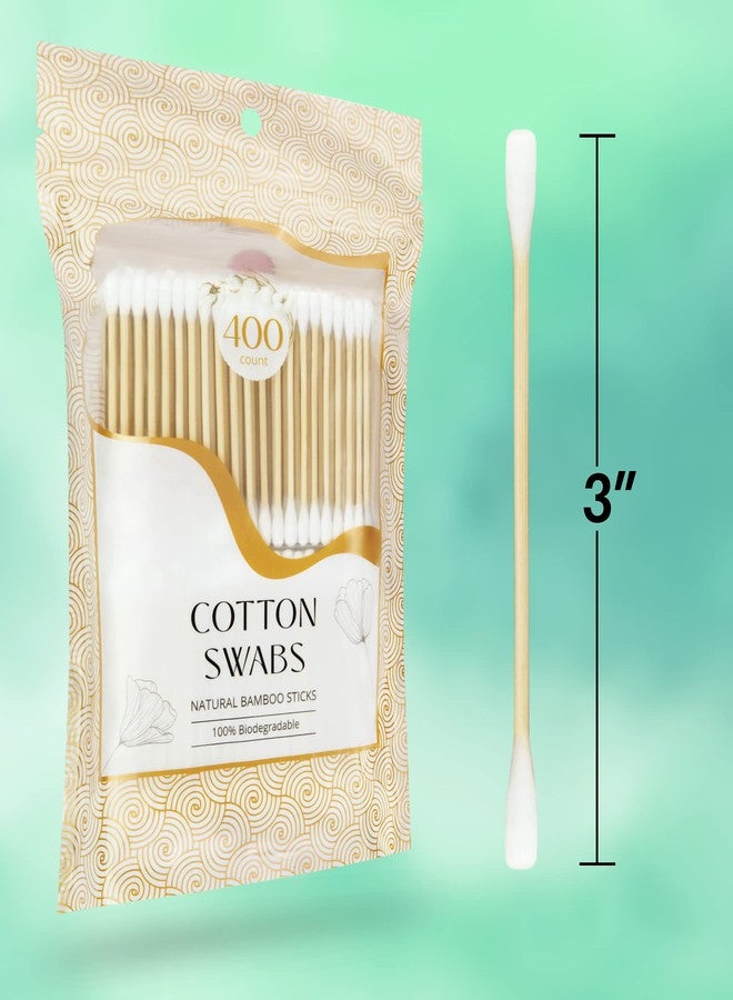 R-NEU 400 Bamboo Cotton Swabs, Dual Tipped, 3 Inch 100% Biodegradable Natural Cotton Qtips for Ears, Makeup, Cleaning, Home, Baby Care (400 Count) - Image 5