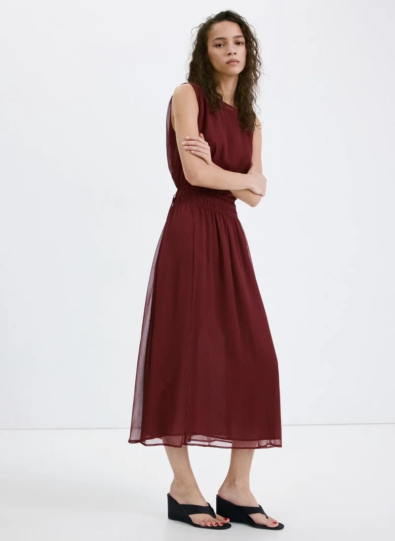 مانجو Flowy dress with gathered waist