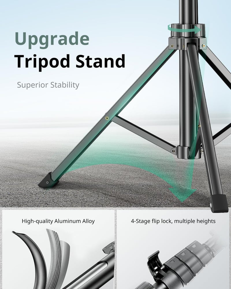 SENSYNE 62" Phone Tripod & Selfie Stick, Extendable Cell Phone Tripod Stand with Wireless Remote and Phone Holder, Compatible with iPhone Android Phone, Camera - Image 3