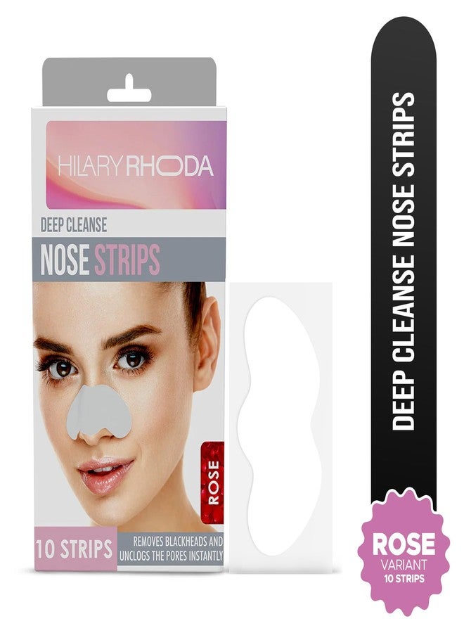 Hilary Rhoda Rose Nose Strips Pack of 10 Strips for Blackhead & Whitehead Remover | Deep Cleansing Pore Strips for Nose | Oil Control Formula - Image 2