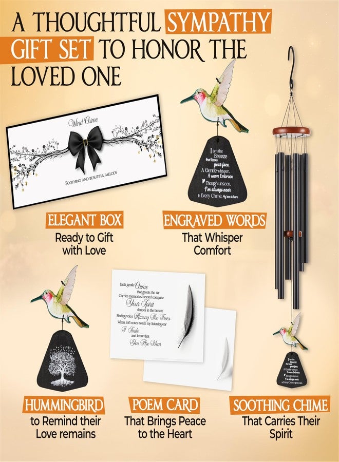 Captain Decor 32 Inch Hummingbird Memorial Wind Chimes Outdoor, Sympathy Gifts for Loss of Loved One, Memorial Gifts for Loss of Mom, Sympathy Wind Chimes for Mother, Father, Brother, Sister - Image 4