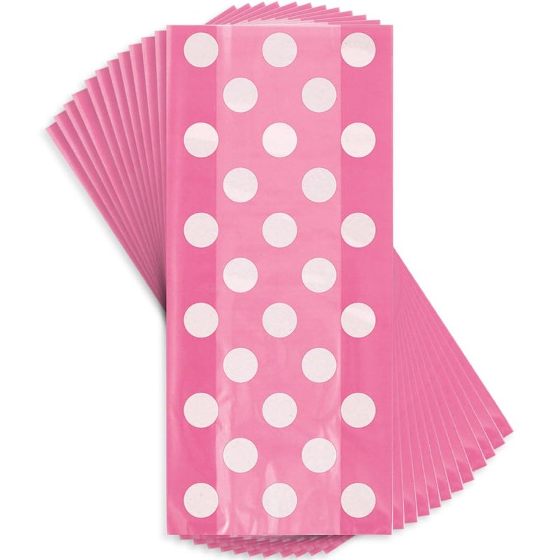 Hot Pink Dots Cellophane Bags  20 Ct  Vibrant  Chic Treat Bags for Party Favors Gifts  Festive Occasions