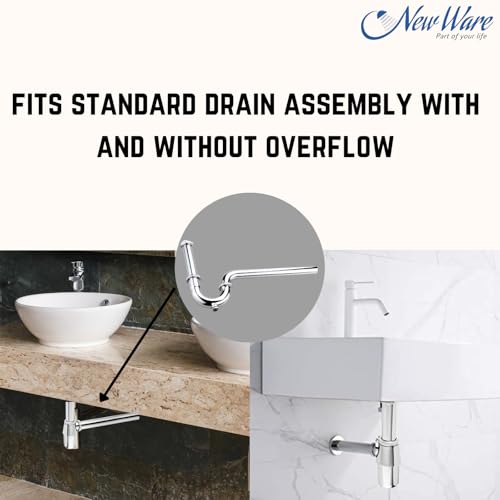 NEW WARE Bottle Trap P Trap Type CP Chrome Plated for Bathroom and Kitchen Sink Drain - Image 2