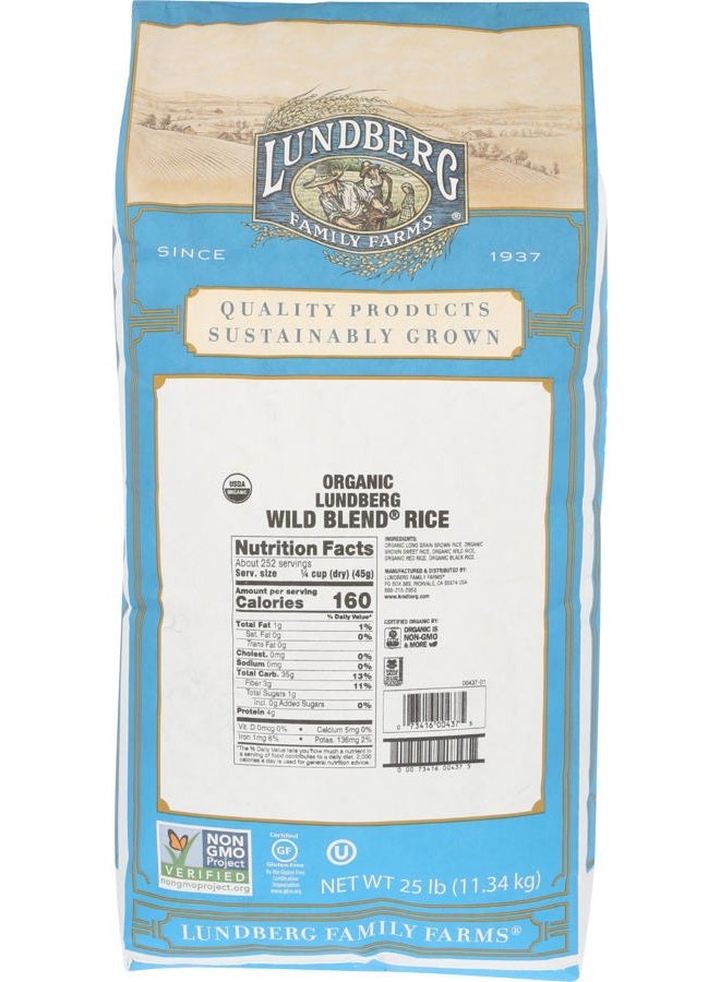 Lundberg Organic Wild Blend Rice, Bulk – Delicious Medley of Black, Brown, Red, & Wild Whole Grains, Kosher Certified, (25 Lb) - Image 1