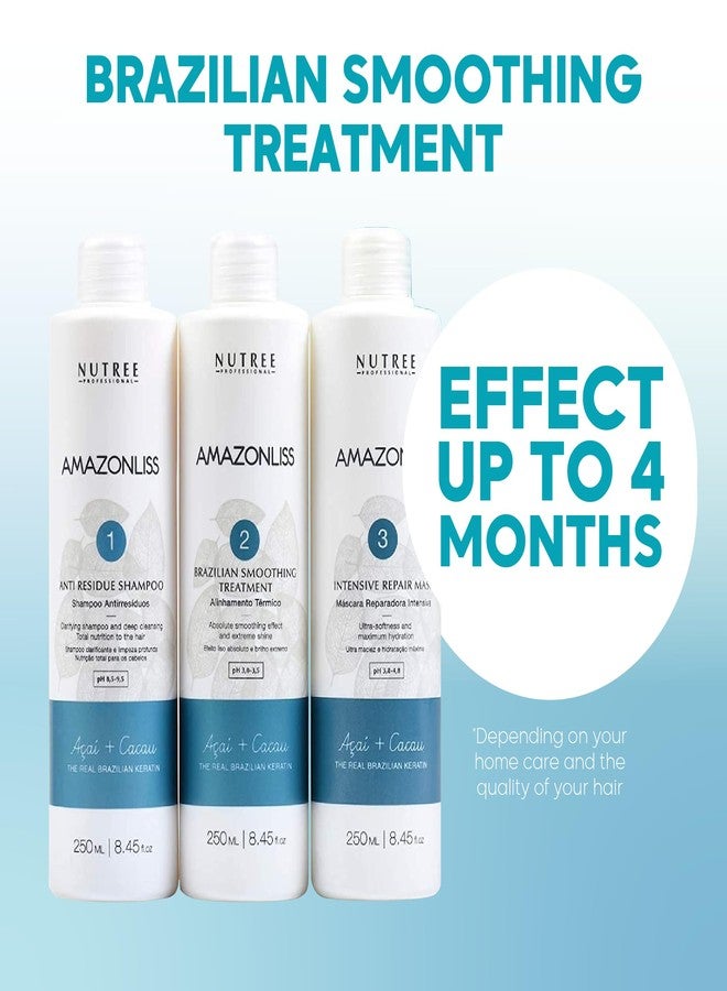 Amazonliss Keratin Hair Treatment Set 8.45 Fl Oz - Natural Ingredients ACAI, Smooths, Softens, Moisturizes, Adds Shine, Reduces Frizz. Ideal for Dry and Damaged Frizzy Hair. - Image 2