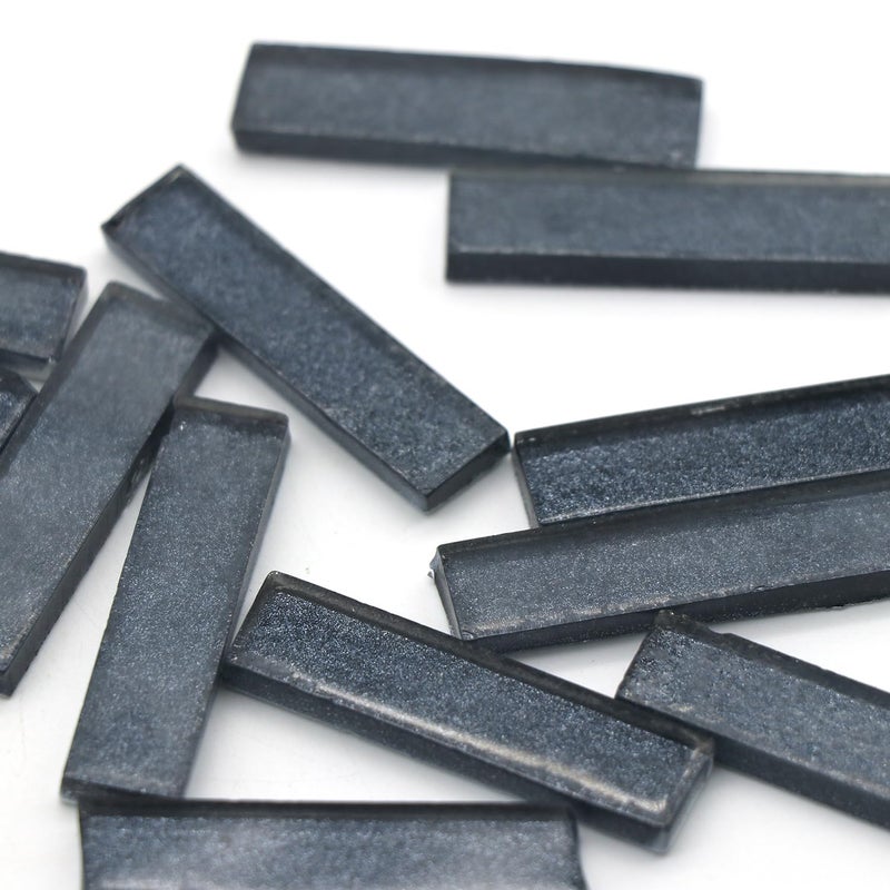 SWEVEN ART STUDIO Sweven Art Mosaic Tiles 10x40mm Size Pipes 4mm Thick Glitter Grey Color Pack of 200Gms  - Image 1