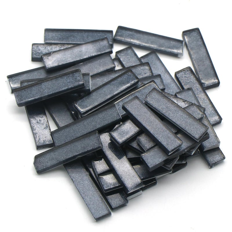 SWEVEN ART STUDIO Sweven Art Mosaic Tiles 10x40mm Size Pipes 4mm Thick Glitter Grey Color Pack of 200Gms  - Image 2