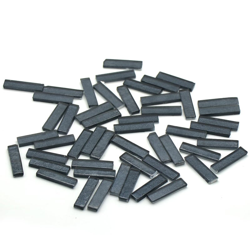 SWEVEN ART STUDIO Sweven Art Mosaic Tiles 10x40mm Size Pipes 4mm Thick Glitter Grey Color Pack of 200Gms  - Image 4