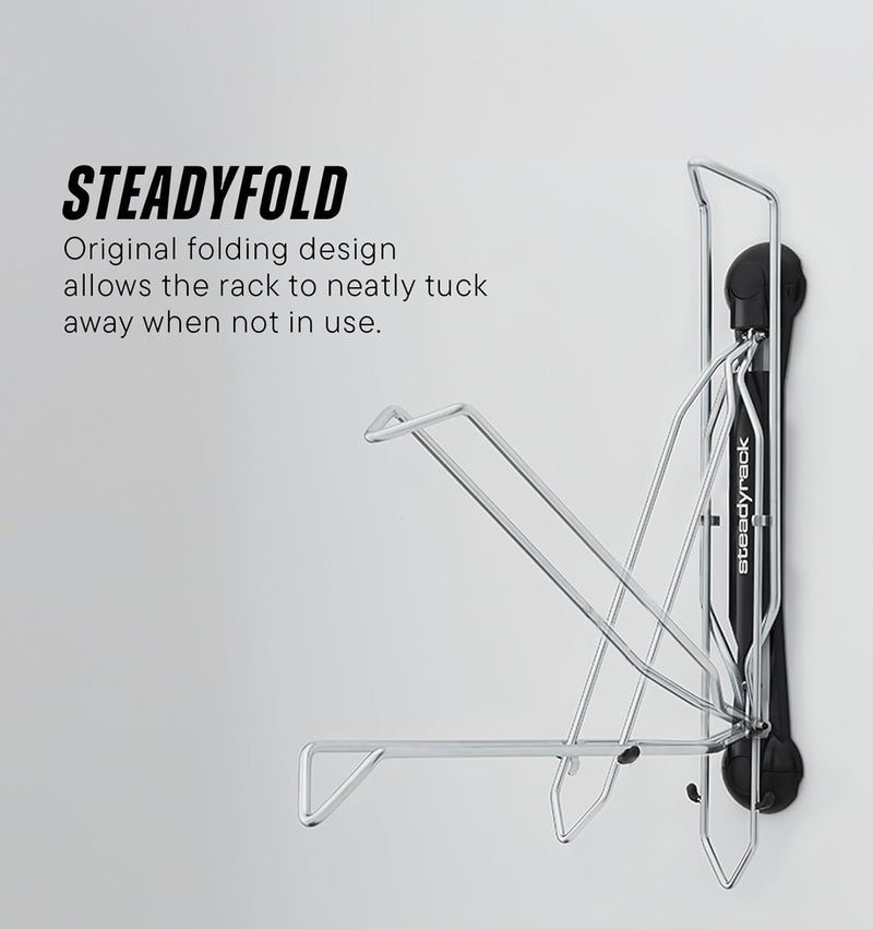 Steadyrack Bike Rack for Road Bikes - The Original Wall Mounted Vertical Bike Storage - Fits Narrow Tires - Space Saving Pivot Design - Heavy-Duty Steel Rack for Indoor Garage, Apartment or Home Use - Image 5