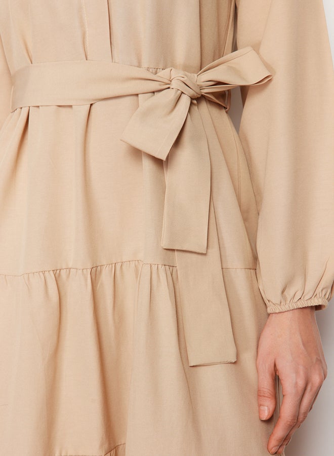 trendyol Belted Magnificent Collar Button Detailed Woven Dress TCTSS21EL3343  - Image 5