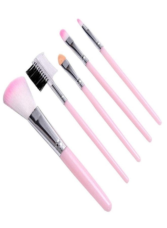Ooplore Soft Bristle 5 Pcs Pink Makeup Brushes Set with 1 Pink Beauty Blender - (Pack of 6) - Image 2