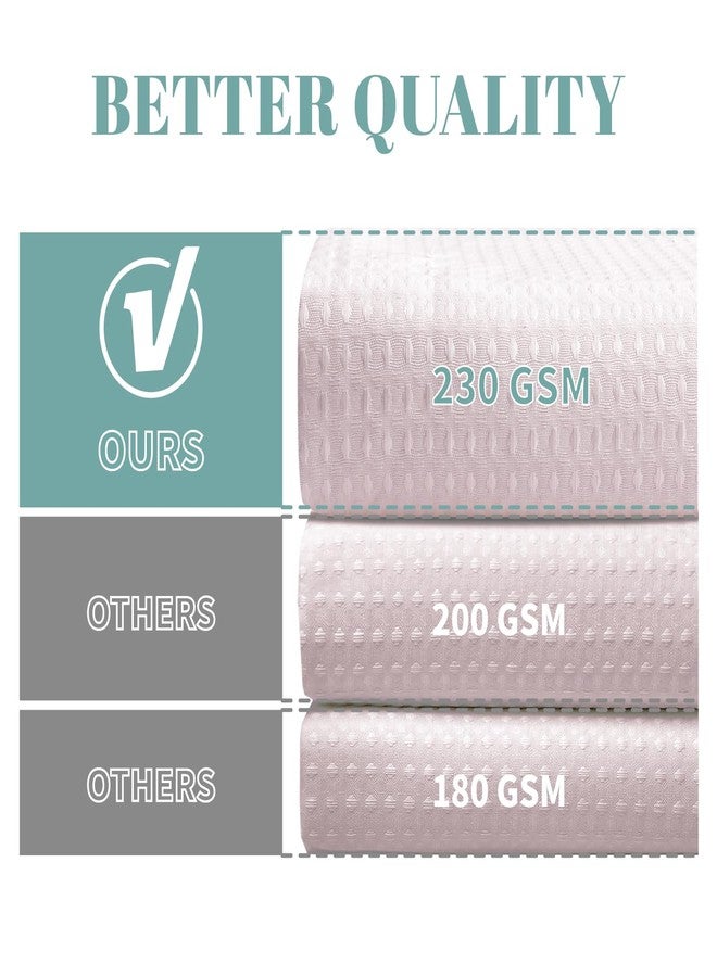 eachope BlushPink No Hook Waffle Weave Shower Curtain with snap-in Liner Replacement, 230GSM Waterproof Fabric Hotel Shower Curtain Set for Bathroom, Through Mesh Top Window,71Wx74H - Image 3