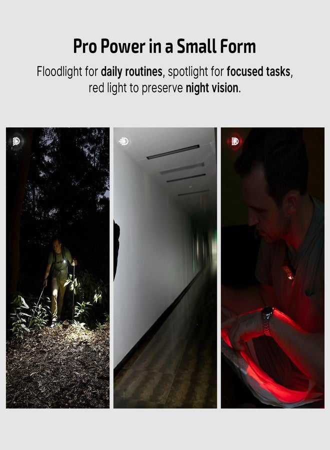 أولايت مصباح OLIGHT Oclip Pro EDC قابل للتثبيت، قابل لإعادة الشحن بقوة 500 لومن مع ثلاثة حلول إضاءة، شحن من النوع C، مصابيح فلاش مغناطيسية للإشارة، وركوب الدراجات، والاستخدام الخارجي أو الداخلي (أحمر FS) - Image 2
