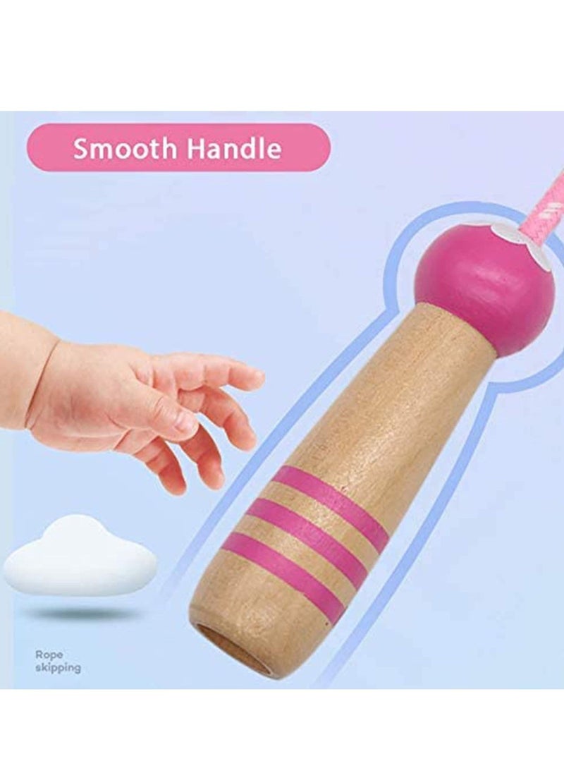 Generic Jump Rope Kids, 7ft Adjustable Cotton Skipping with Wooden Handle for Boys and Girls Fitness Outdoor Exercise Training/Exercise/Outdoor Activity Fun Toy/Exercise - Image 5