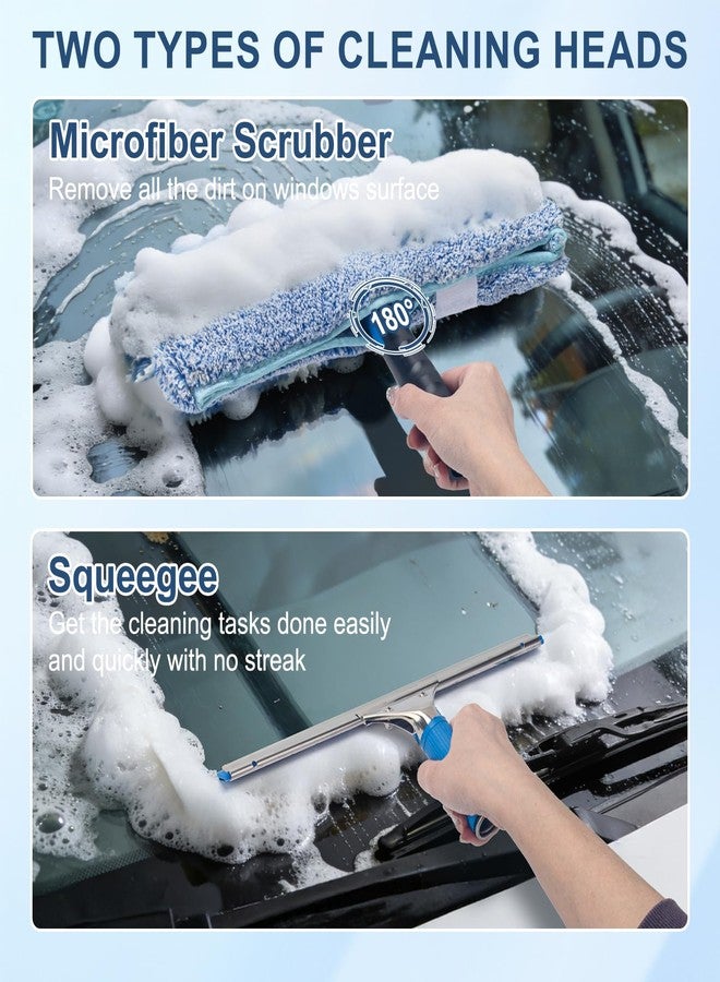 Ylebs Professional Window Cleaning Kit, 14" Rubber Squeegee with 15" Microfiber Scrubber, Window Cleaning Tool for Home, Window Washing Equipment Commercial & Household Use - Image 5