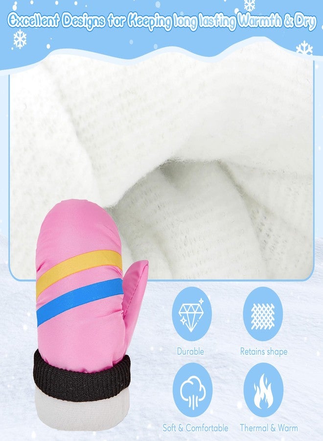زاندو قفازات زاندو المقاومة للماء للأطفال الصغار، قفازات شتوية دافئة حرارية ذات أساور طويلة مرنة، معزولة، مناسبة للأولاد والبنات، للتزلج في الطقس البارد، إكسسوارات خارجية، لون وردي، من 5 إلى 8 سنوات - Image 4