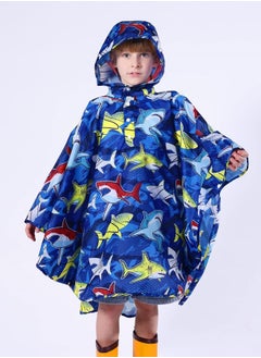 WAWSAM Lightweight Kids Rain Poncho Waterproof Kids Poncho Reusable Hooded Rain Jacket for Boys Girls  - Image 3