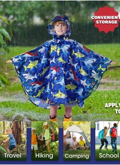 WAWSAM Lightweight Kids Rain Poncho Waterproof Kids Poncho Reusable Hooded Rain Jacket for Boys Girls  - Image 4