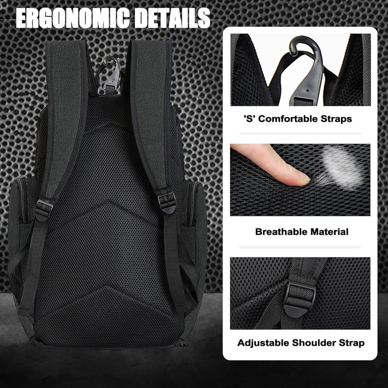 LARIPOP Basketball Backpack Large Sports Bag, Gym Bag with Ball Compartment and Shoe Compartment to Store Sports Shoes Water Bottles Laptops and Daily Necessities, Widely Used in Basketball, Soccer - Image 5