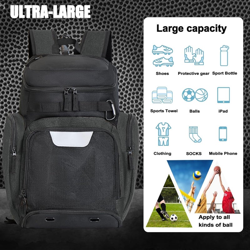 LARIPOP Basketball Backpack Large Sports Bag, Gym Bag with Ball Compartment and Shoe Compartment to Store Sports Shoes Water Bottles Laptops and Daily Necessities, Widely Used in Basketball, Soccer - Image 4