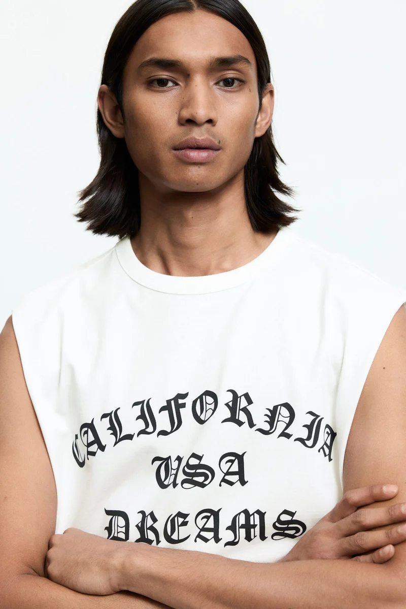 H&M  Loose Fit Printed vest top for Men | Best Price UAE