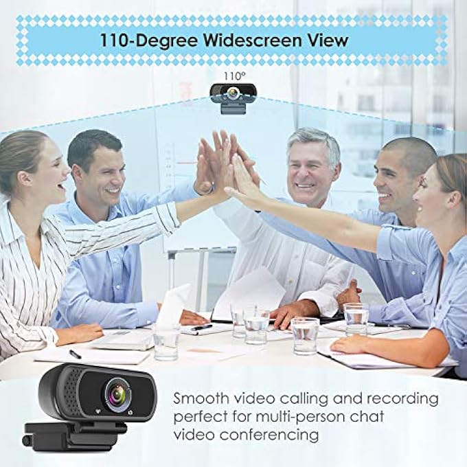 rayihni 1080P WEBCAM WITH MICROPHONE, HD WEBCAM WEB CAMERA WITH TRIPOD STAND, WIDESCREEN USB COMPUTER CAMERA, STREAMING MIC WEBCAM FOR ONLINE CALLING/CONFERENCING, ZOOM/SKYPE/FACETIME/YOUTUBE, LAPTOP/DESKTOP - Image 3