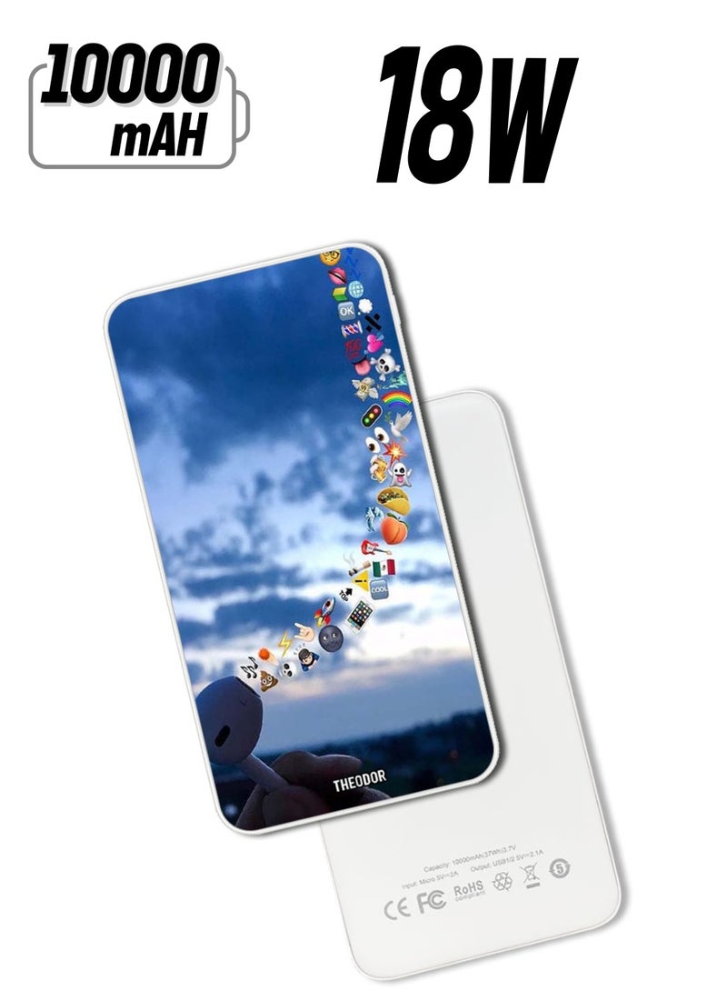 Theodor 10,000 mAh Super Fast Charging Ultra Compact Power Bank with Quick Charge & Power Delivery, Portable Charger For iPhone and Android Handfree - Image 1