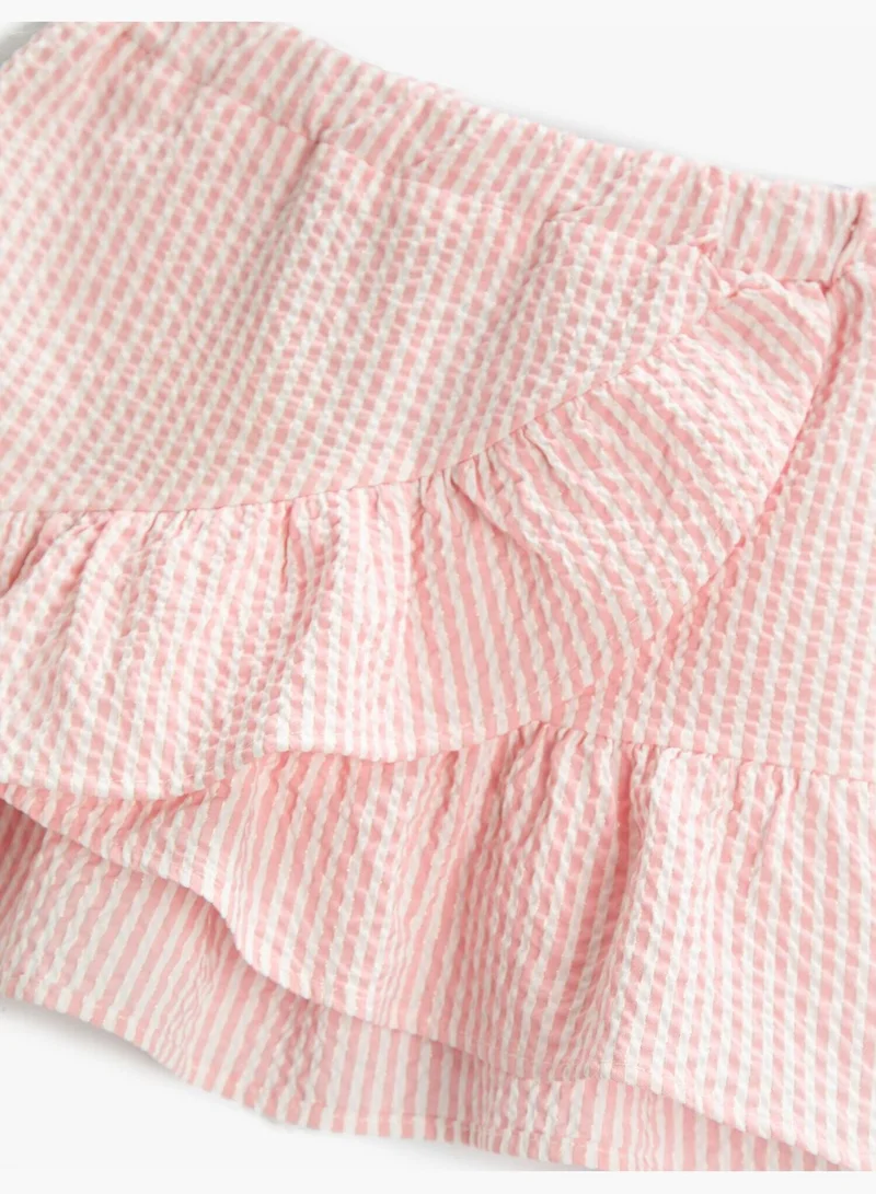 KOTON Frilly Mini Skirt with Elastic at Waistband
