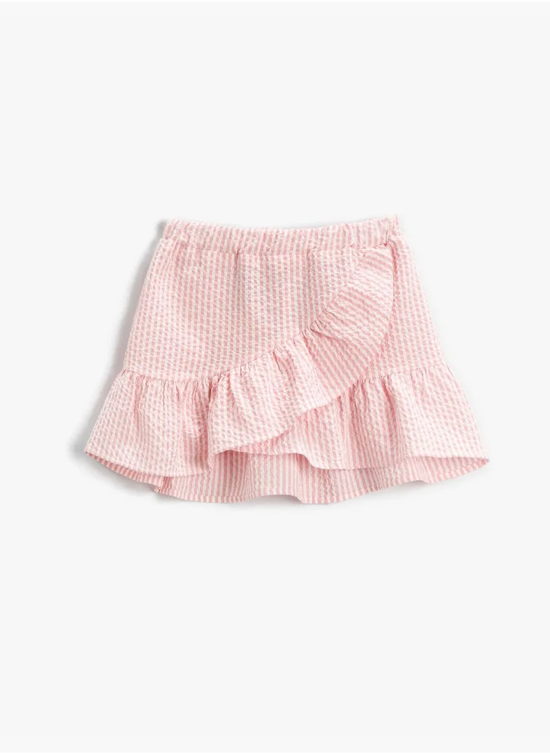 KOTON Frilly Mini Skirt with Elastic at Waistband