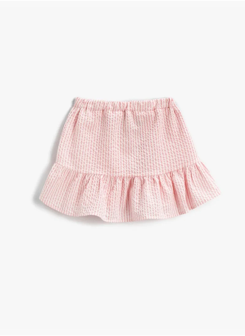 KOTON Frilly Mini Skirt with Elastic at Waistband