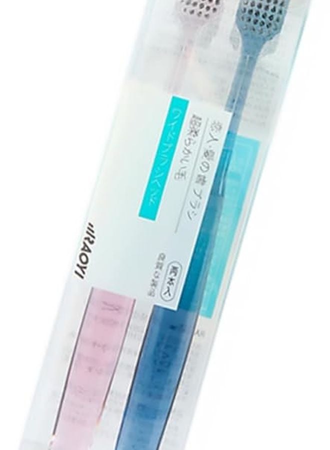 2Pcs Crystal Handle Toothbrush Hard Firm Bristles For Adults Soft For Sensitive Gums - Image 1