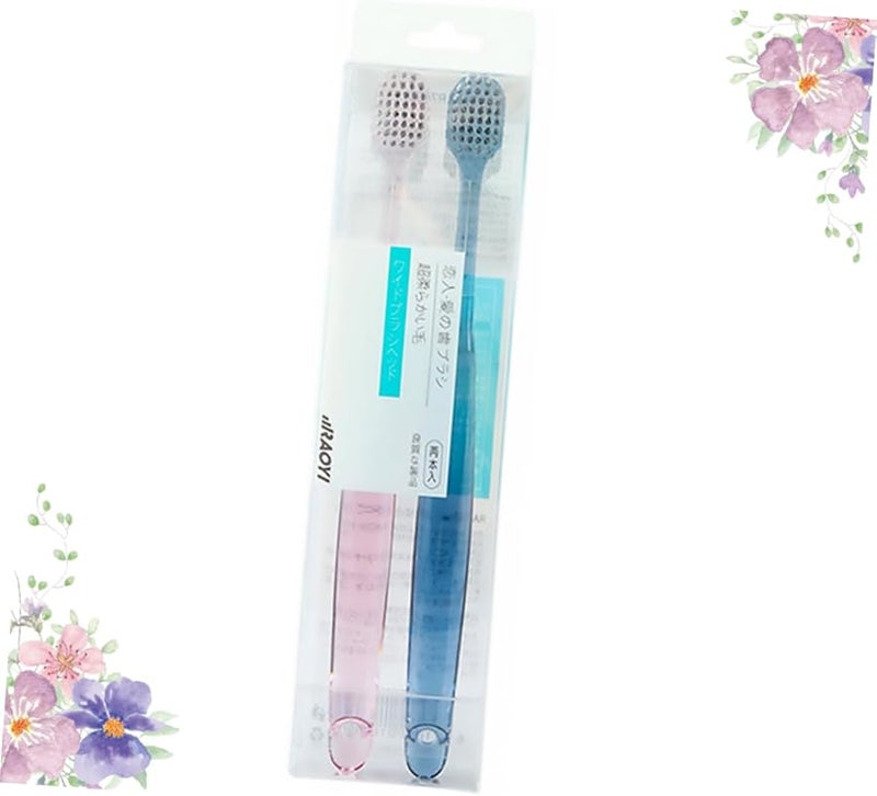 2Pcs Crystal Handle Toothbrush Hard Firm Bristles For Adults Soft For Sensitive Gums - Image 5