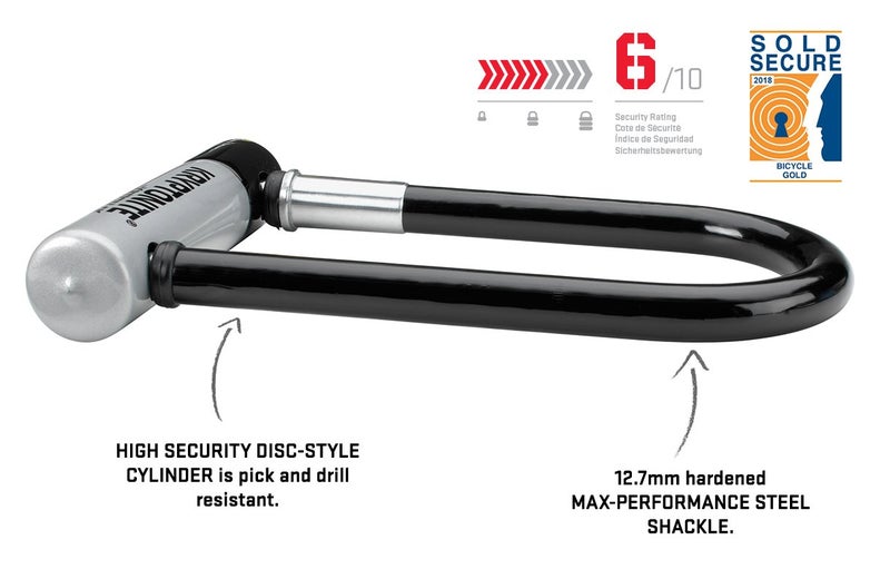 كريبتونيت Kryptonite Kryptolok Mini-7 Bike U-Lock شديد التحمل مضاد للسرقة دراجة U Lock 12.7 مم تكبل مع دعامة تثبيت ومفاتيح قفل أمان عالي للدراجات والدراجات البخارية - Image 2