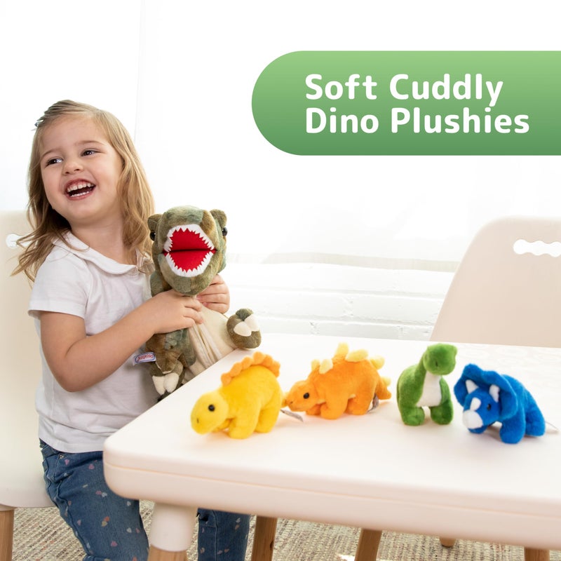 PREXTEX Dinosaur Stuffed Animal Set - Mommy T-Rex with 5 Plush Baby Dinosaurs Inside - Soft Dinosaurs Plush Toys for Kids 3 and Up - Portable Dinosaur Pillow Gift for Boys and Girls - Zipper Storage - Image 2