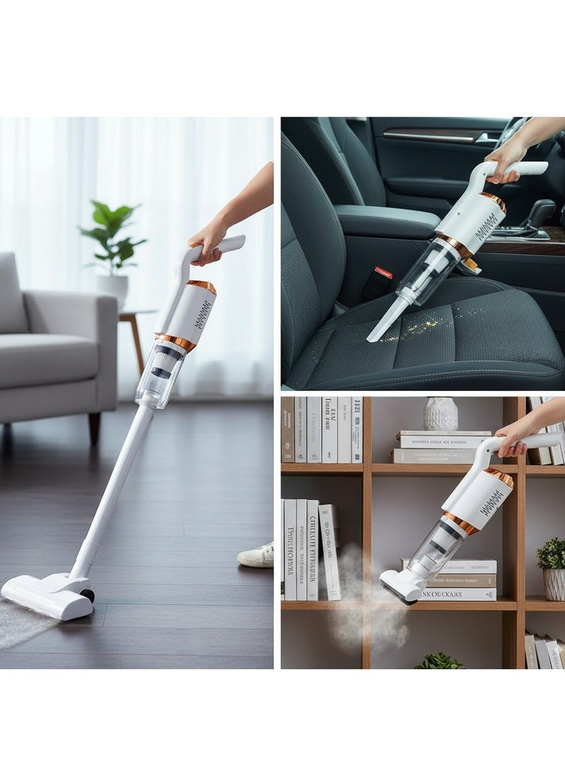 جليفار مكنسة كهربائية محمولة لاسلكية 3 في 1 - مكنسة كهربائية خفيفة الوزن مزودة بأدوات تنظيف الشقوق والفرشاة - بطارية قابلة لإعادة الشحن، شفط قوي للمنزل والسيارة وشعر الحيوانات الأليفة والأرضيات الصلبة - Image 1