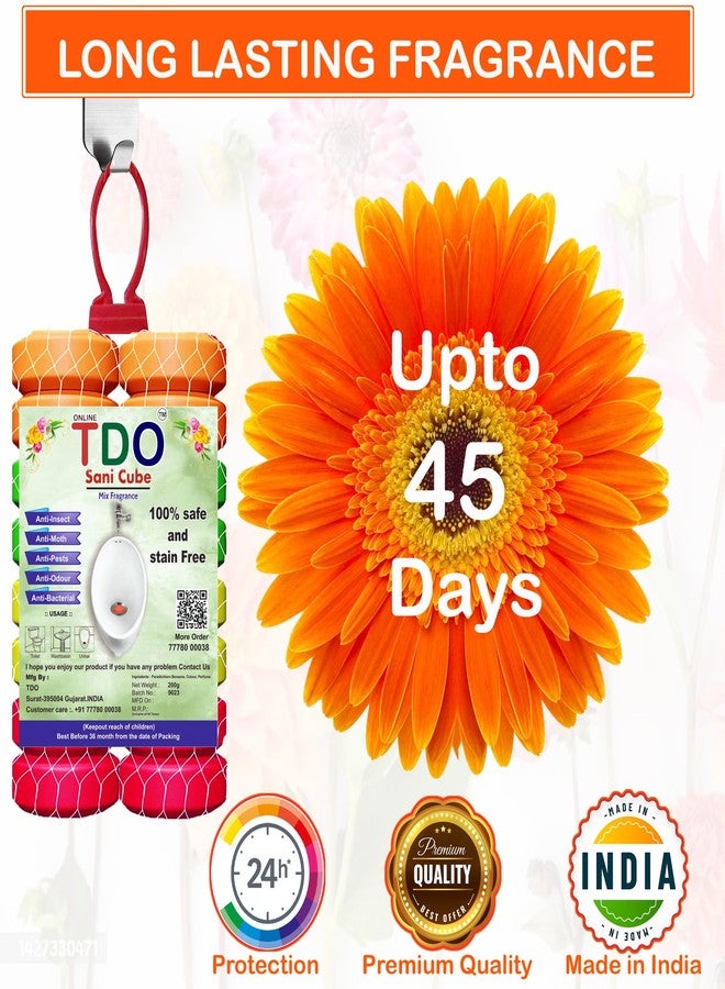 TDO معطر جو للحمام والمرحاض من تي دي أو، كرات مبولة معطرة، مكعبات مبولة، مكعبات تعقيم، كرات نفثالين لأحواض الغسيل وخزائن الملابس، الحمام، المرحاض، خزانة الملابس، حوض الغسيل، عبوة من قطعتين (200 غرام لكل قطعة) - Image 2