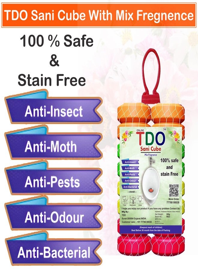 TDO معطر جو للحمام والمرحاض من تي دي أو، كرات مبولة معطرة، مكعبات مبولة، مكعبات تعقيم، كرات نفثالين لأحواض الغسيل وخزائن الملابس، الحمام، المرحاض، خزانة الملابس، حوض الغسيل، عبوة من قطعتين (200 غرام لكل قطعة) - Image 4